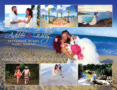 Wedding Thank You Card with Photo Collage - Great for Destination Wedding