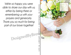 Floral Wedding Thank You Postcard with Bouquet Background - Creative & Unique