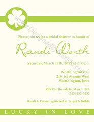 Simple Lucky in Love Bridal Shower Invitation