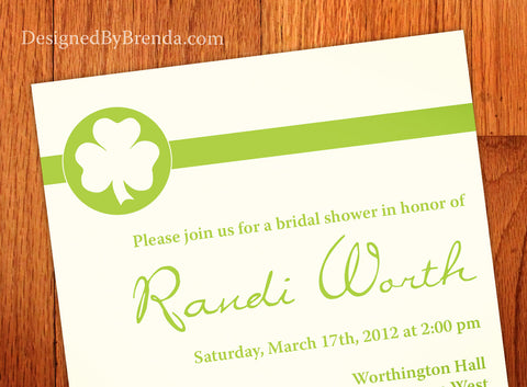 Simple Lucky in Love Bridal Shower Invitation