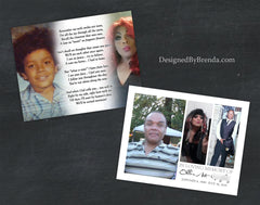 Memorial Thank You Postcards with Photos - Custom Remembrance Card for Sympathy or Funeral