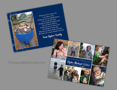 Colorful Memorial Thank You Card with Custom Photo Collage - Teal can be any color