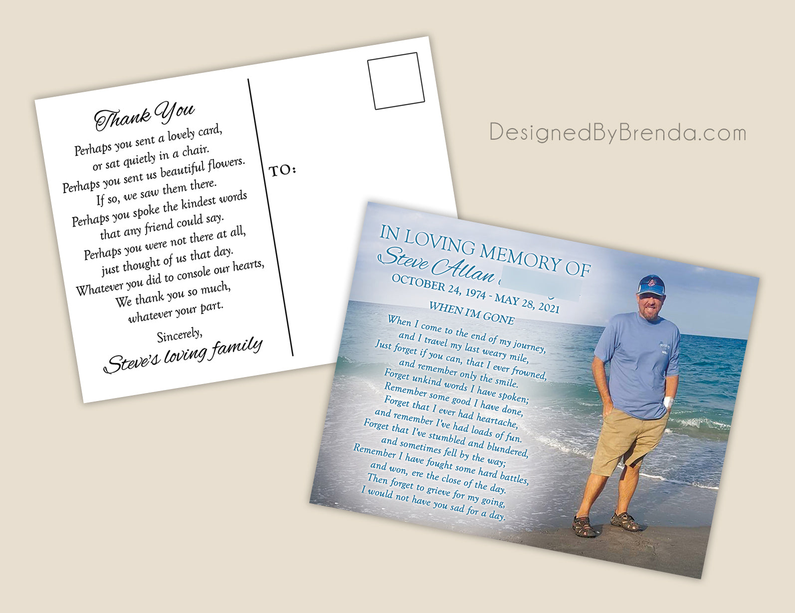 thank you card wording for funeral