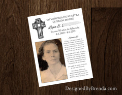 Religious Memorial Thank You Card with Photo & Psalms 23 in Spanish or English