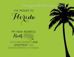 Teal Moving Cards with Tropical Palm Tree - Change of Address Postcard