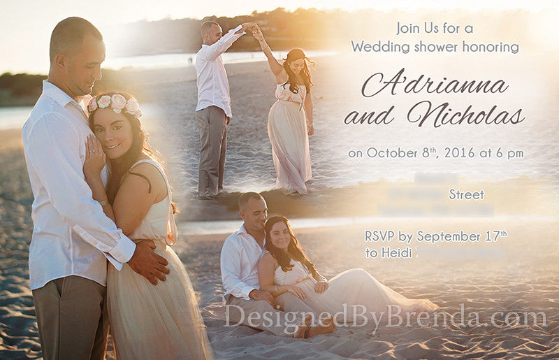 Pretty Wedding Invitation for Blended Families digital or Printed