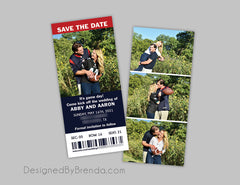 Football Ticket Save the Date Card with Photos