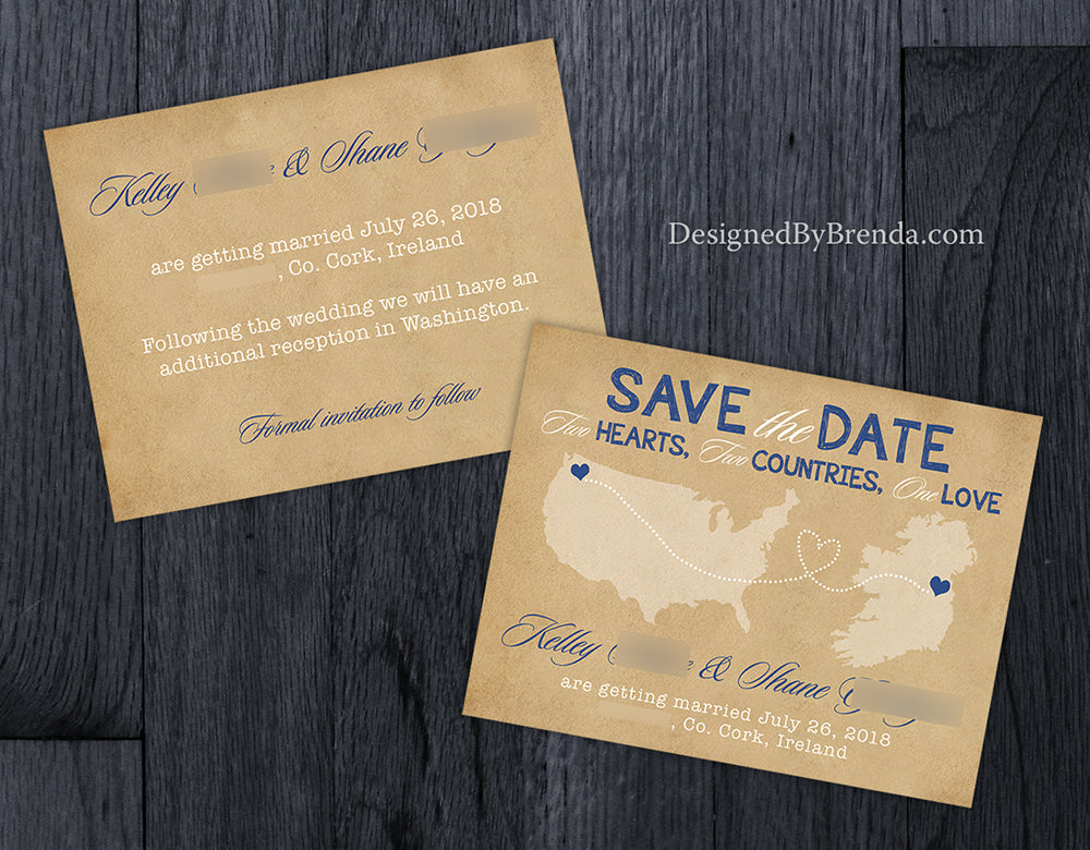 Destination Wedding Invitation Two Countries One Love 