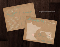 Vintage Style Save the Date - Rustic Southern Feel with Map of States