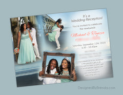 Blended Photo Collage Wedding Invitation - Perfect for Destination Wedding or Reception Only Invite
