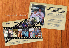 Vintage In a Flash Birthday Invitation - with Filmstrip & Multiple Photos - Any age