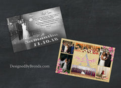 Large Wedding Thank You Postcard with Monogram