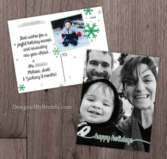 Modern Happy Holidays Photo Postcard - Fun Custom Design