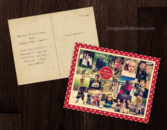 Vintage Style Holiday Postcard with Many Photos - Great for Social Media Pictures, Year in Review