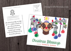 Custom Holiday Card with Your Child's Original Christmas Artwork